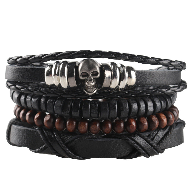 Men's Punk Woven Leather Bracelet