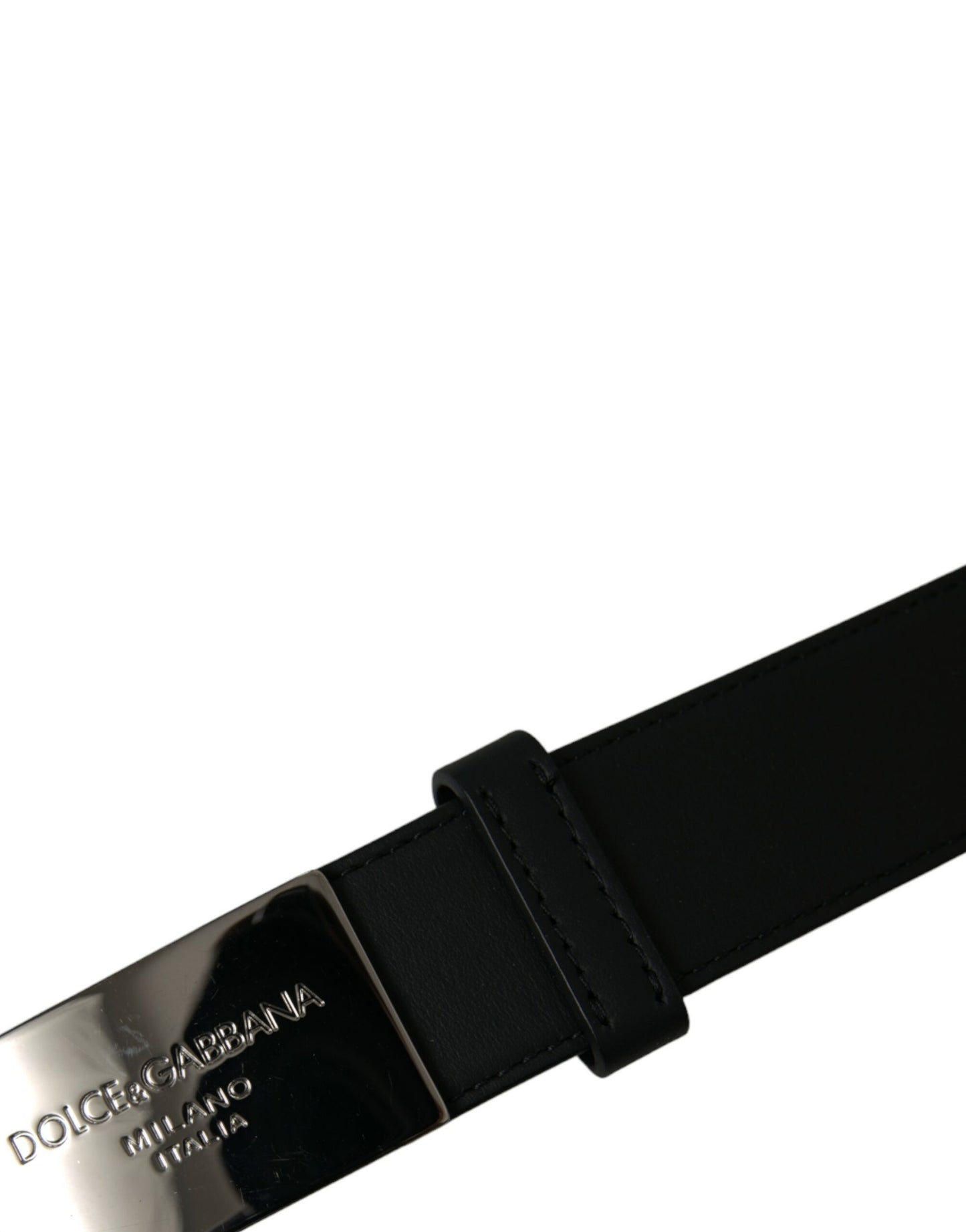 Dolce & Gabbana Elegant Black Leather Belt with Metal Buckle