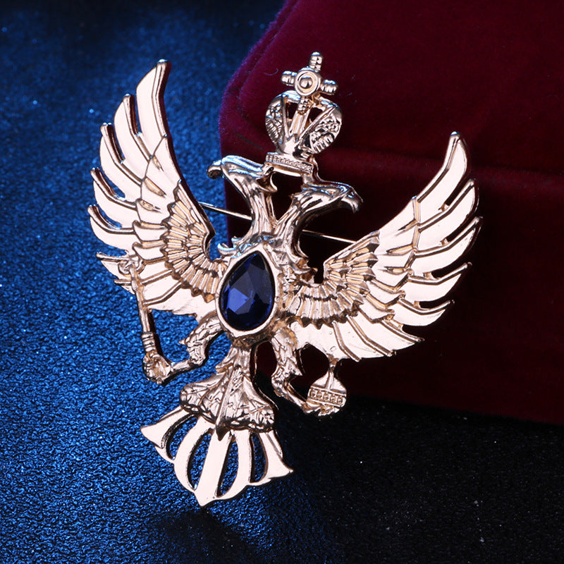 Crown Eagle Brooch Men's Suit Jacket Pin