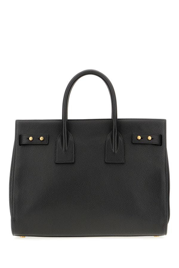 Saint Laurent Black Calf Leather Sac De Jour Handbag