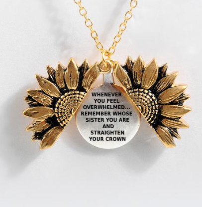 Sunflower Double-Layer Lettering Necklace