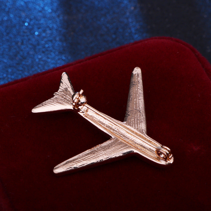 Men's Fashion Simple Geometric Airplane Brooch