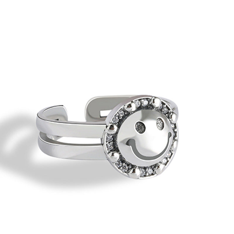 Smiley Ring Feminine Temperament Positive Energy Net Celebrity With Index Finger Ring