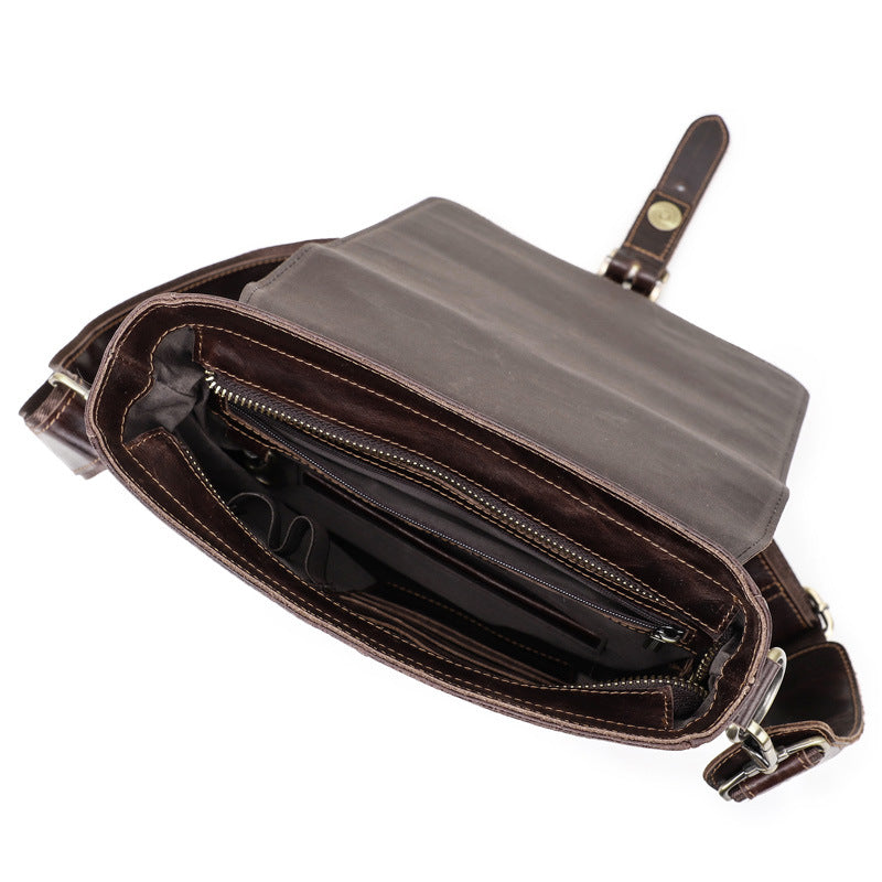 Cowhide Men's Messenger Bag Fashion Trend