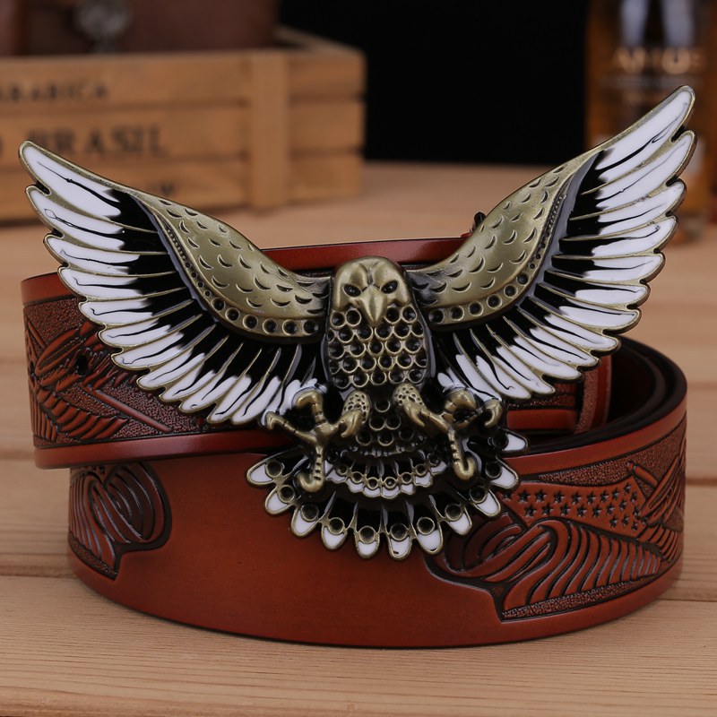 Men's Fashion Eagle Leather Belt