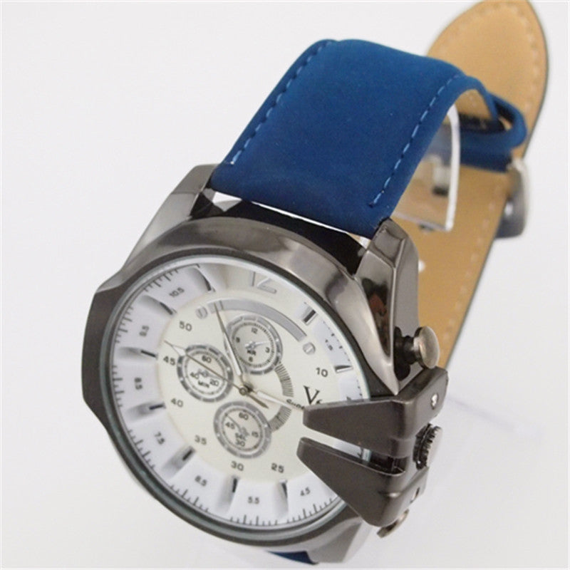 Men’S Electronic Watch With Round Alloy Case And Pin Buckle