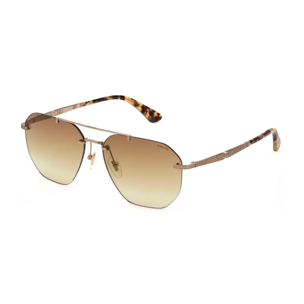 Police Brown Metal Sunglasses