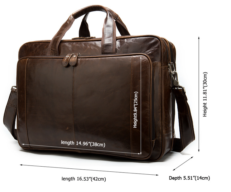 Men's Hand-Carrying Genuine Leather Briefcase