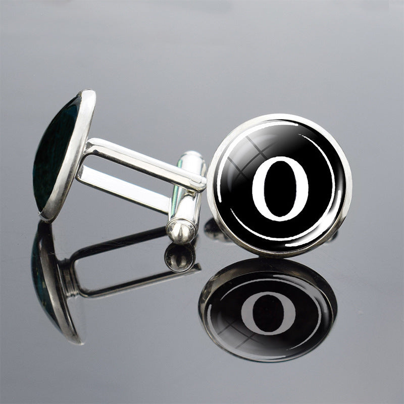 Letter Cufflinks Metal Time Gem French Shirt Ornament