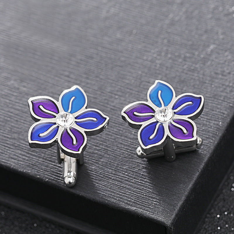 Fashionable Individual Flower French Shirt Cufflinks