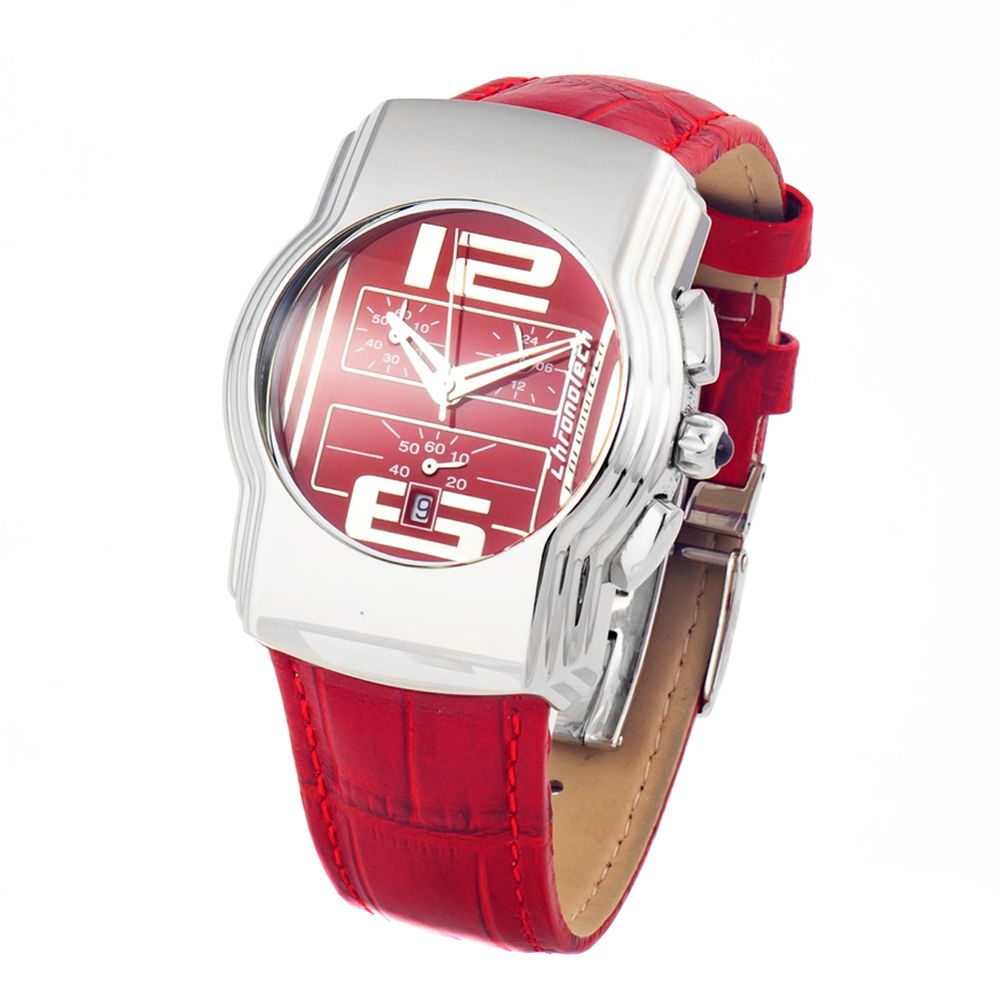 Chronotech Red Leather Watch