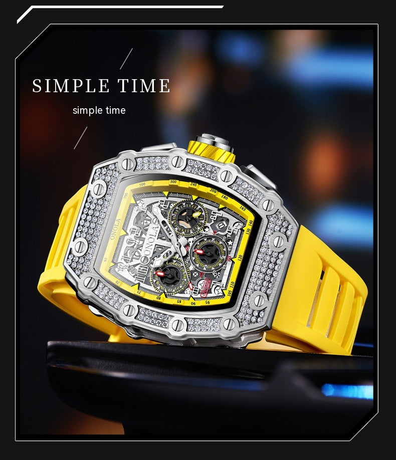 Full Diamond Fashion Hot Multi-Functional Mechanical Watch