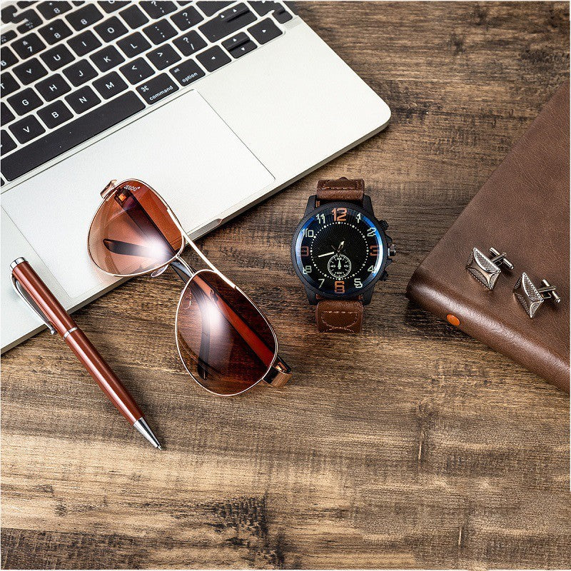 Present Gift Box Set | Men's Watch | Glasses | Pen | Cufflinks