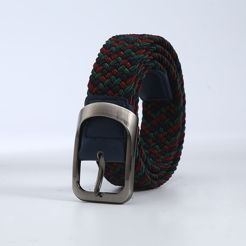 Men's Woven Canvas Outdoor Alloy All-Match Elastic Belt