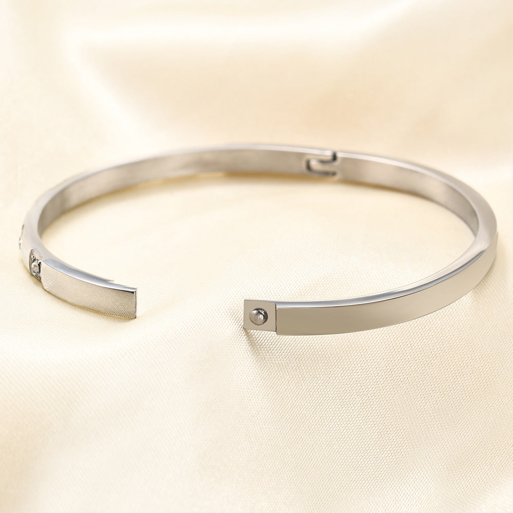 All-Match Inlaid Zirconium Bracelet Fashion Couple Simple Bracelet