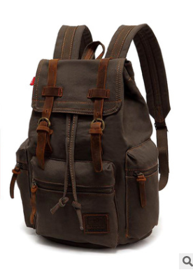 Men's and Women's Canvas Backpack 15.6 Inches Large Capacity