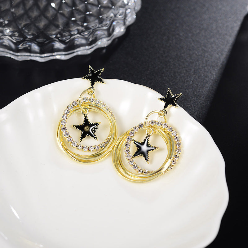 European And American Design Fashion Hot Five-Pointed Star Earrings Simple