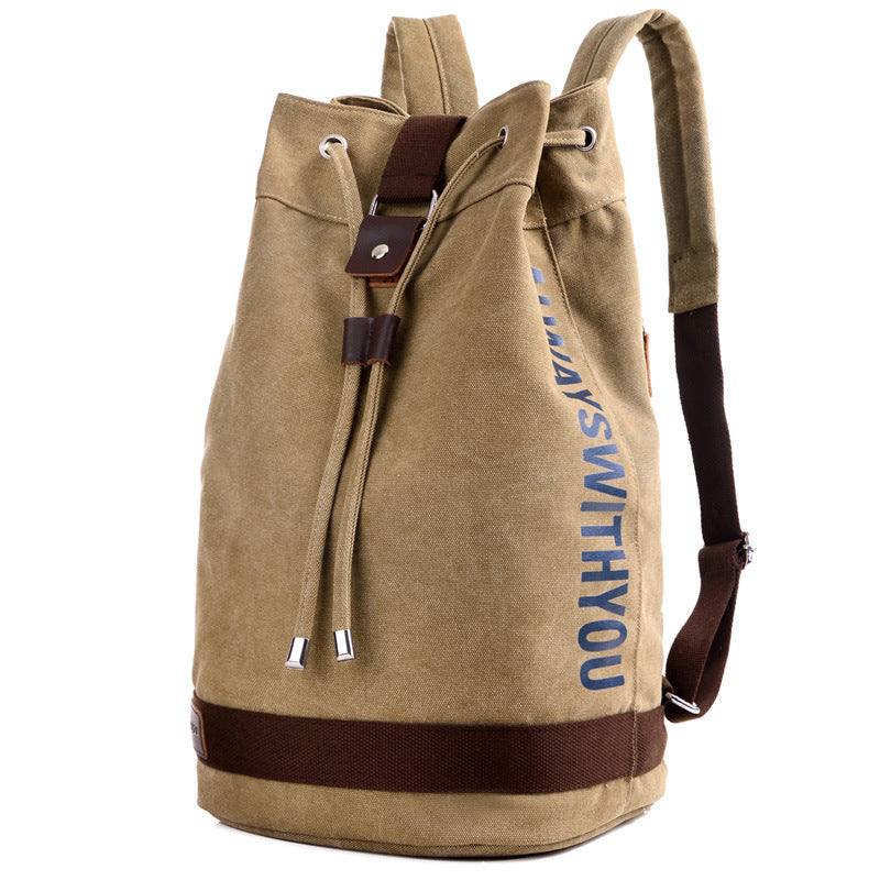 Multifunctional Canvas Drawstring Bucket Backpack - Large Capacity for Everyday Use