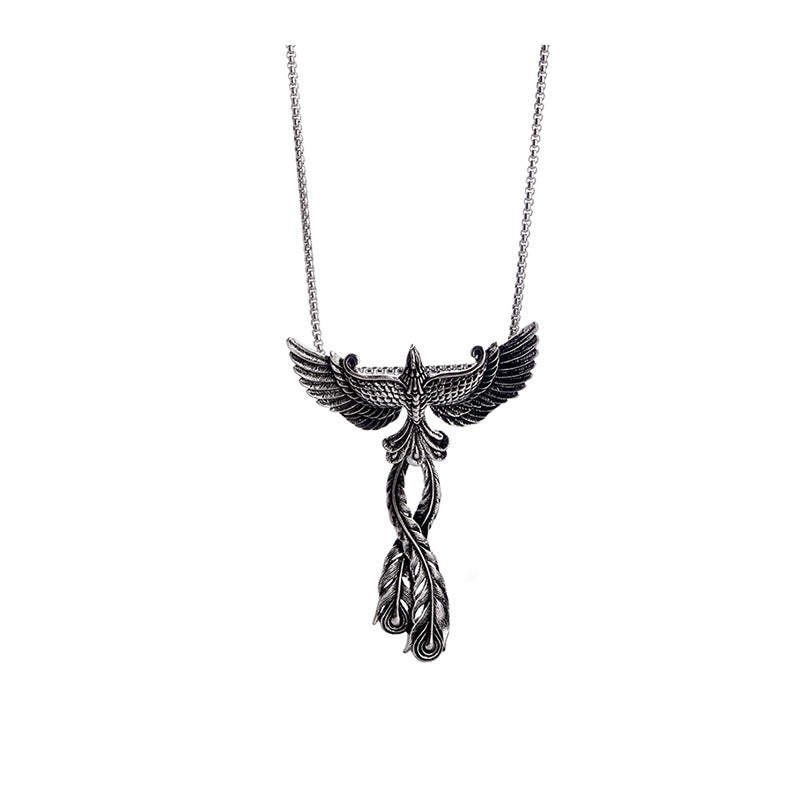 Fashion Alloy Big Phoenix Pendant Necklace