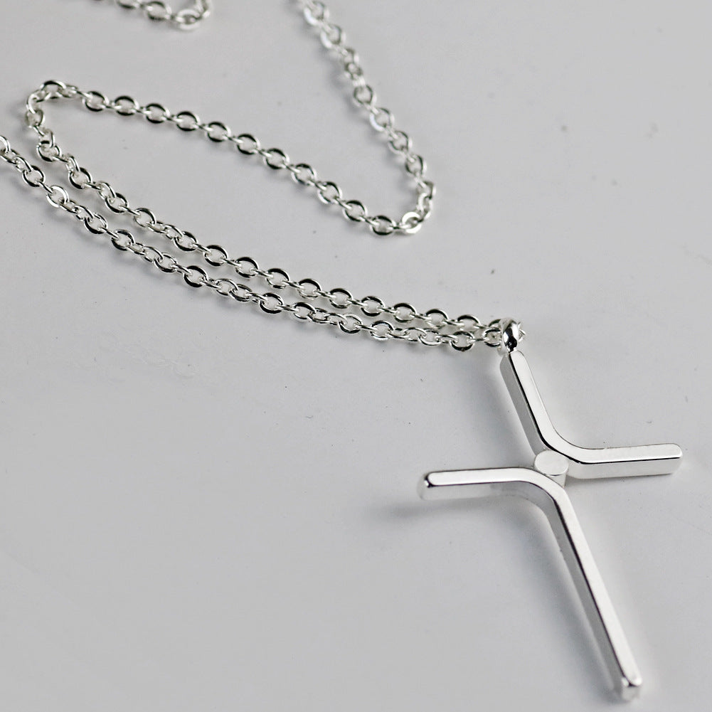 Cross Pendant Hot Simple Necklace Titanium Steel Plating