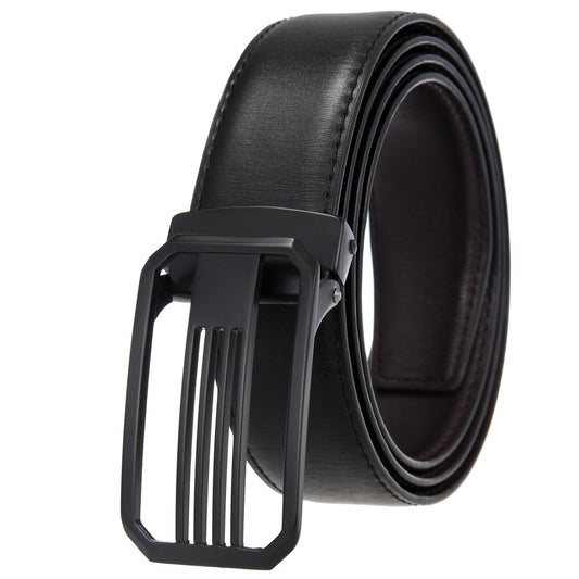 Men's Perforated Casual Two-Layer Leather Belt