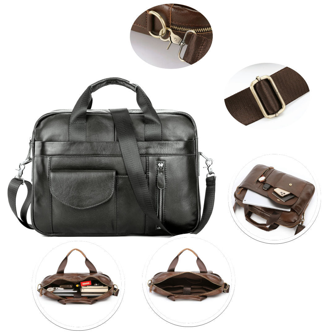 Men's Portable One-Shoulder Cross-Body Briefcase