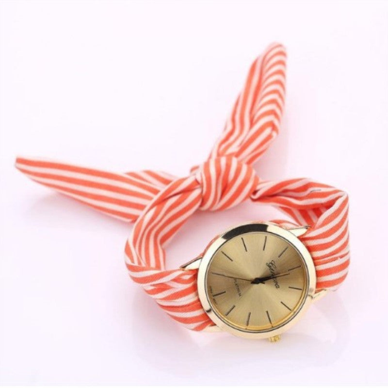 Trendy Fashion Personality Non-Buckle Hand Tie Flower Band Watch