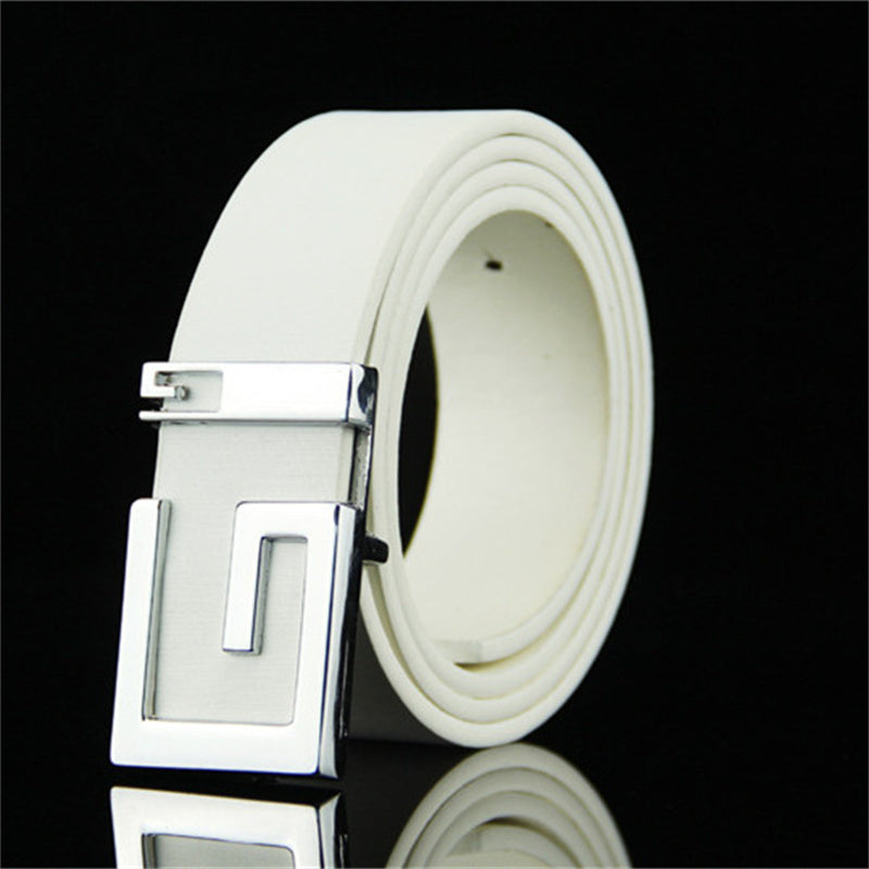 Men's and Women's Fashionable And Simple Smooth Buckle Belts