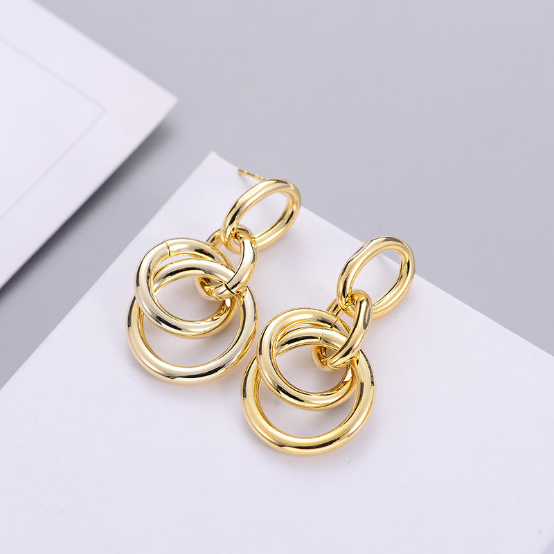 Fashion Trend Earrings Simple Personality Metal Texture Earrings