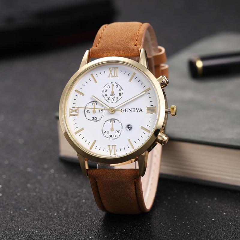 Men's Three Eyes Six Hands Casual Belt Watch