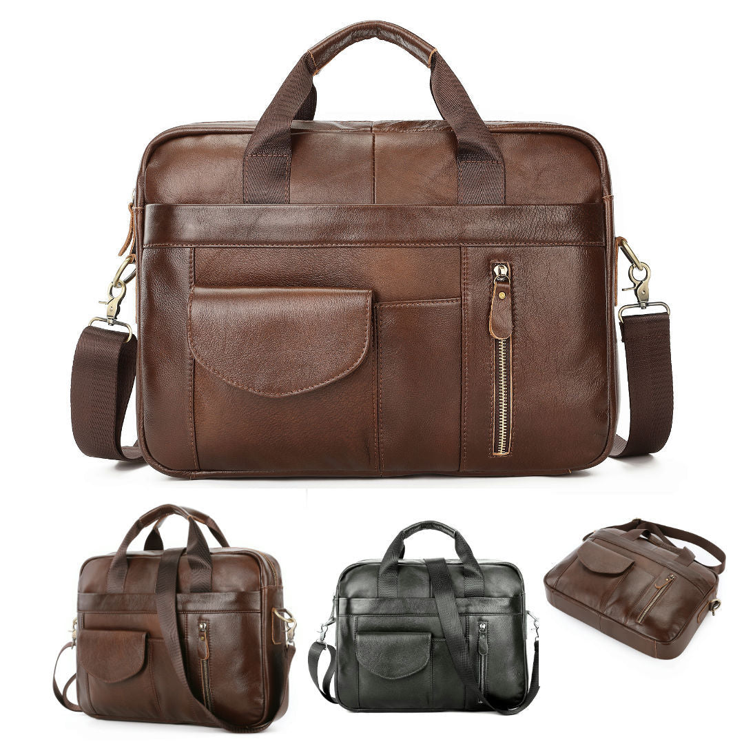 Men's Portable One-Shoulder Cross-Body Briefcase