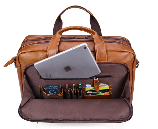 Leather Business Laptop Bag (17")