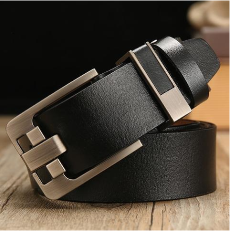 Leather Belt Men's Pin Buckle Retro Belt Two-Layer Leather Antique Belt Trendy Wild Pants Belt E-Commerce Direct Supply