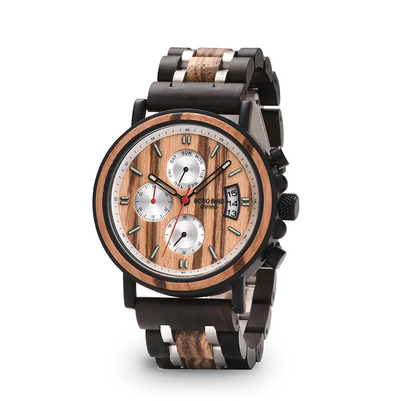 Sports Men's Blue Wood Watch