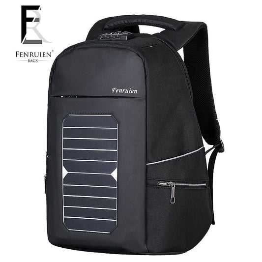 Hot Solar Charge Outdoor Double Shoulder Bag Men Business Custom Anti-Theft Backpack 15 Inch Laptop Bag