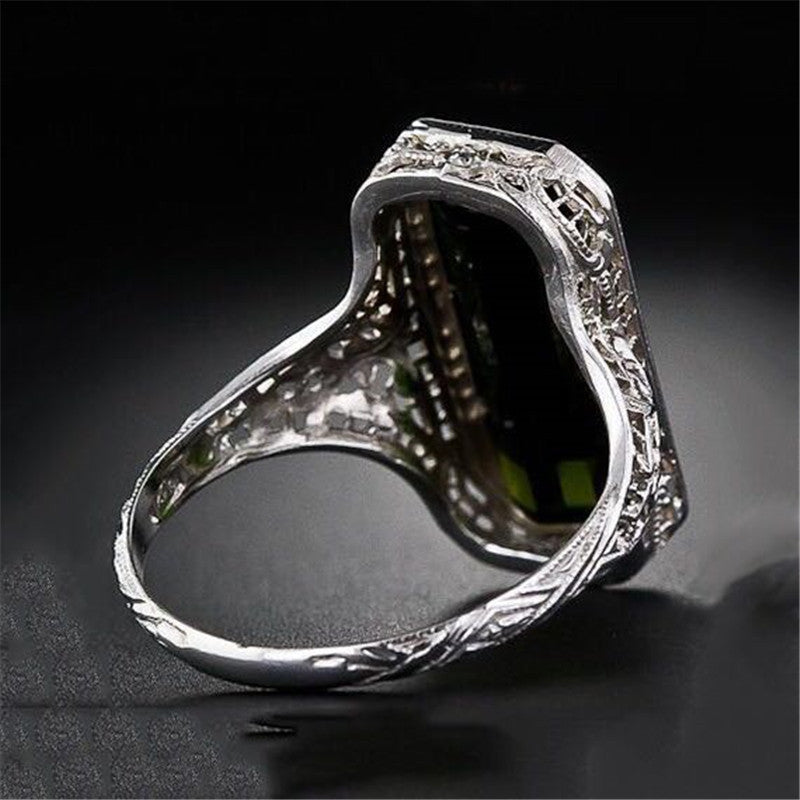 Europe And The United States Party Ring Female Natural Emerald Wedding Ring Birthday Gift Engagement