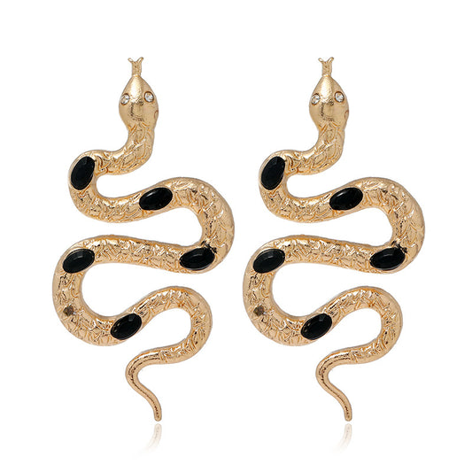 Simple Diamond Eyes Snake Earrings Women