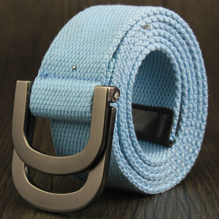 Double-Loop Buckle D Canvas Belt