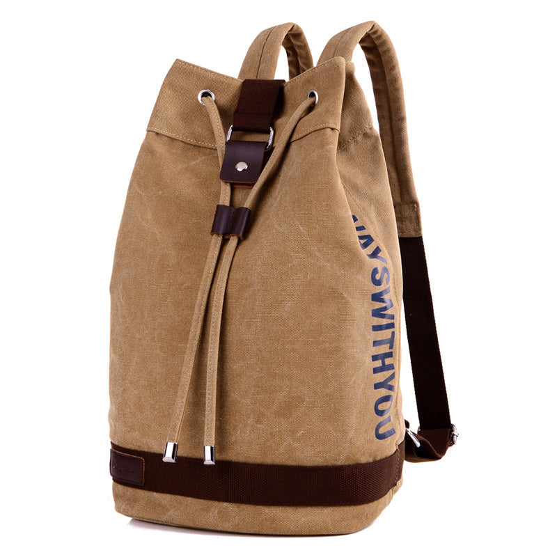 Multifunctional Canvas Drawstring Bucket Backpack - Large Capacity for Everyday Use