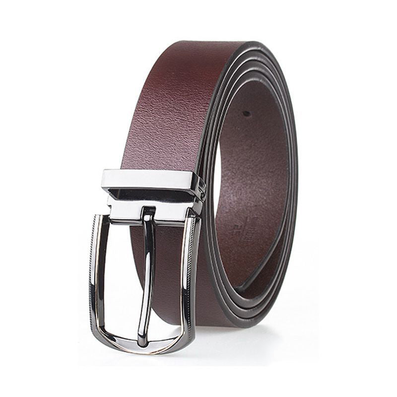 Men's Business Casual Leather Belt Pin Buckle Belt