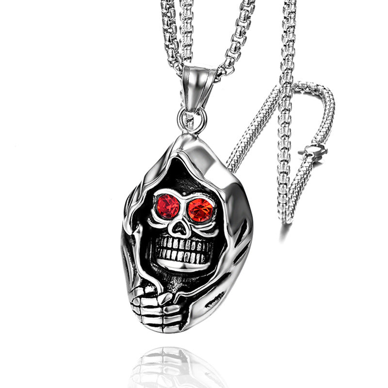 Skull Head Pendant Stainless Steel Ornament Men's Titanium Steel Necklace