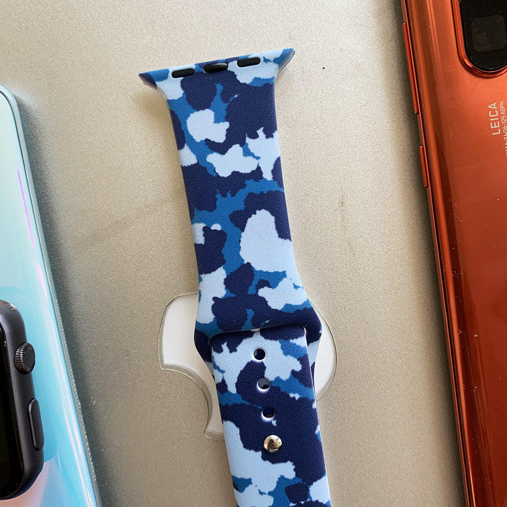 Compatible With Apple, Watch Apple Watchse Printed Silicone Strap Pattern