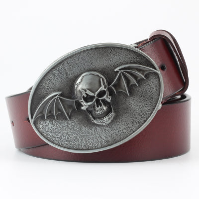 Ghost Head Series Big Strap Casual Taro Decorative Belt Leather