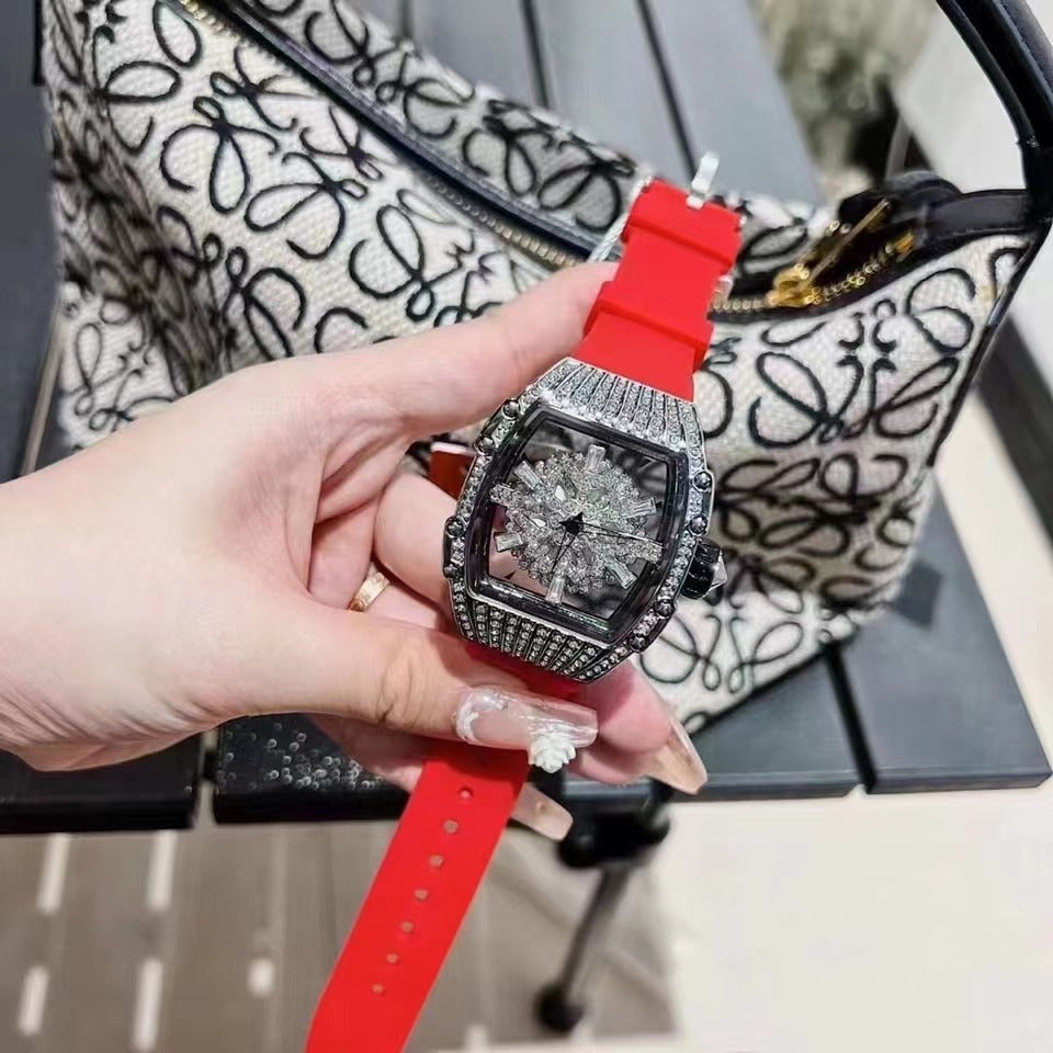 Hollow Full Diamond Luxury Women's Watch Silicone