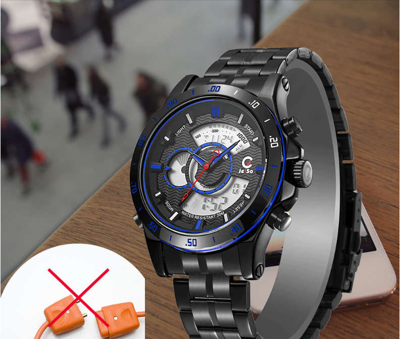 Dual Display Lcd Quartz Watch