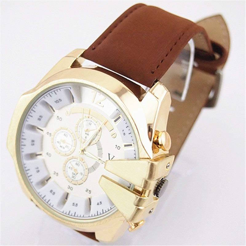 Men’S Electronic Watch With Round Alloy Case And Pin Buckle