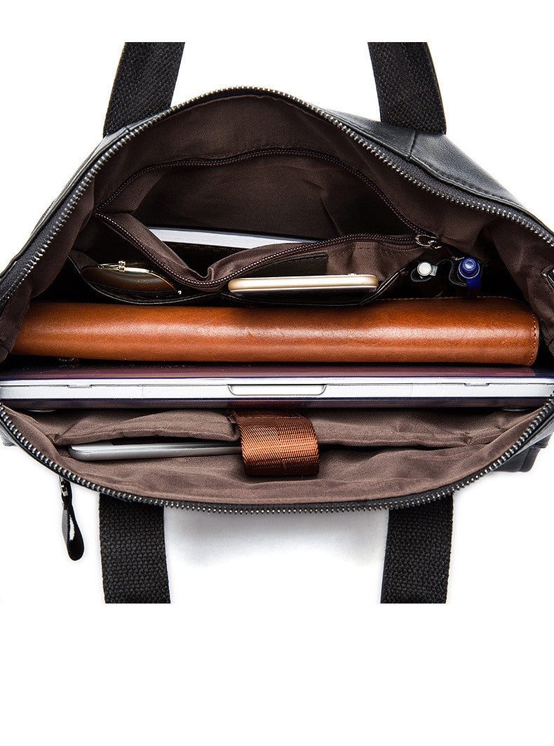 Business First Layer Leather Briefcase