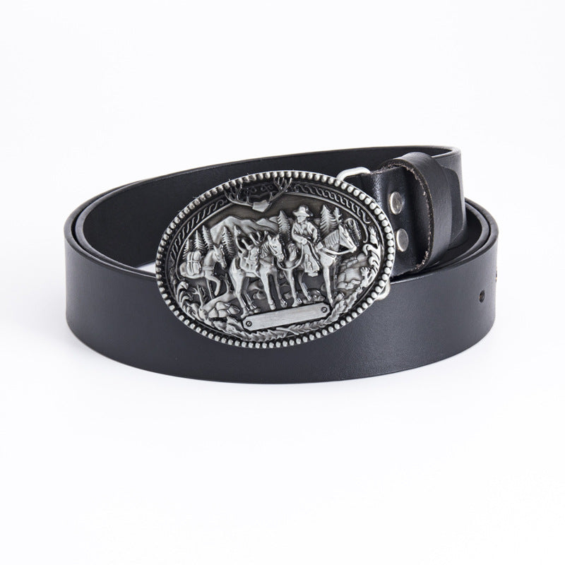 Men's Western Cowboy Punk Retro Leather Belt