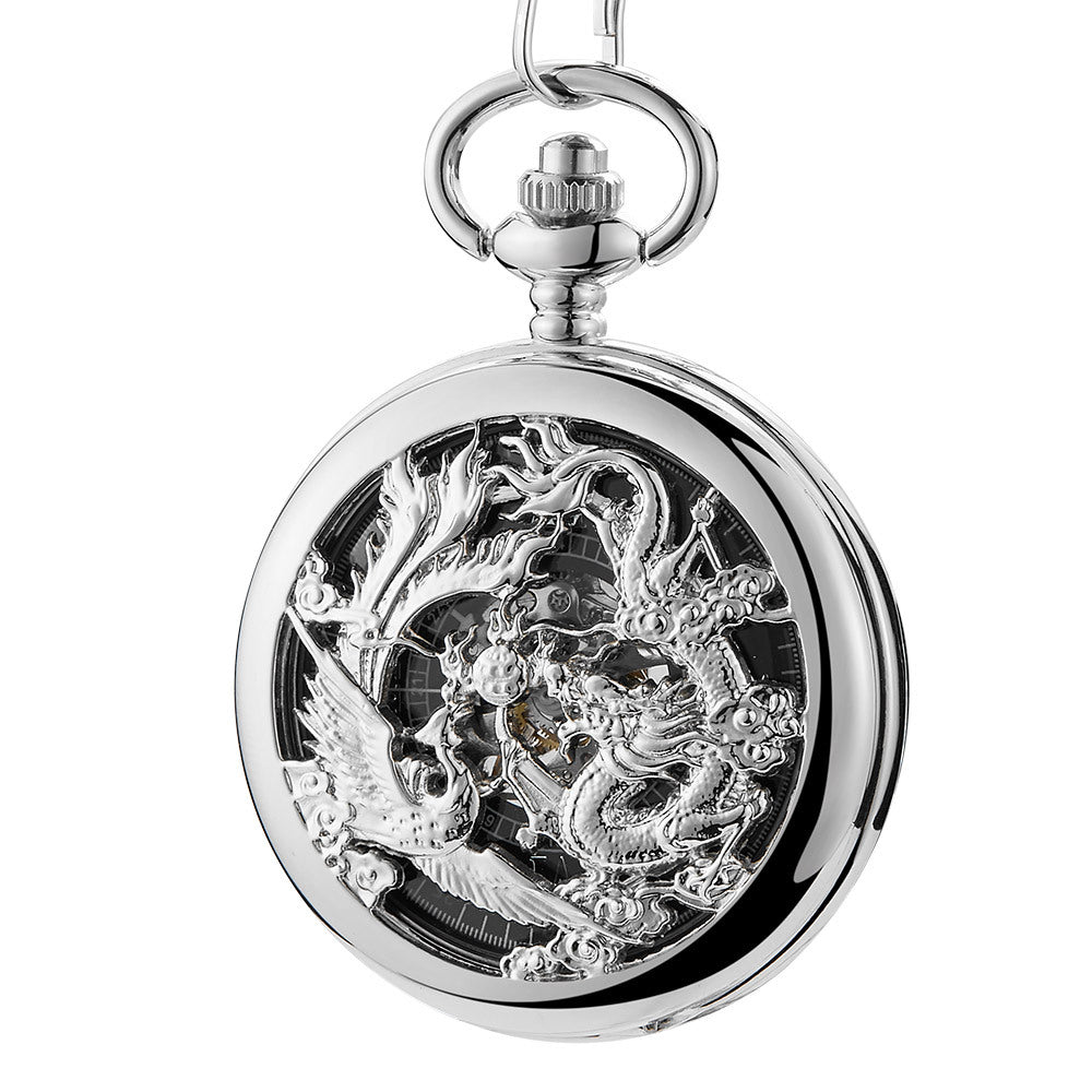 Hollow Relief Mechanical Large Pocket Watch