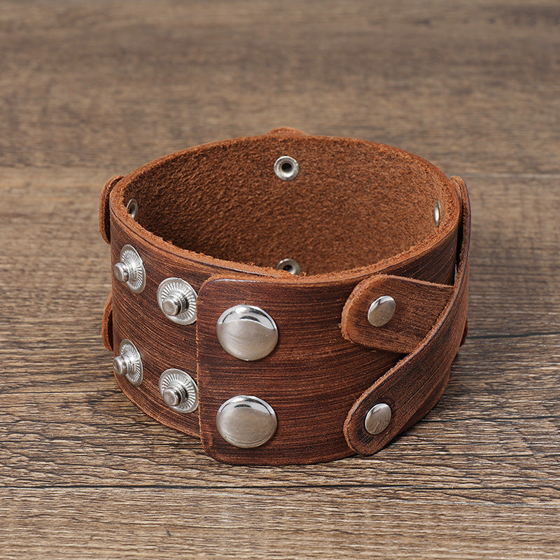 Brown Leather Multi-Layer Vintage Unisex Bracelet